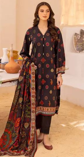 3PC Printed Lawn Unstitched Suit